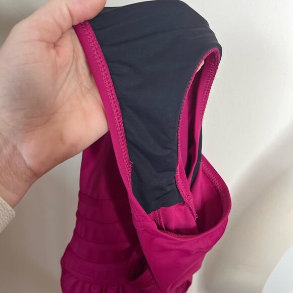 LA BLANCA raspberry pink strappy back one piece swimsuit size 4 - Picture 4 of 4